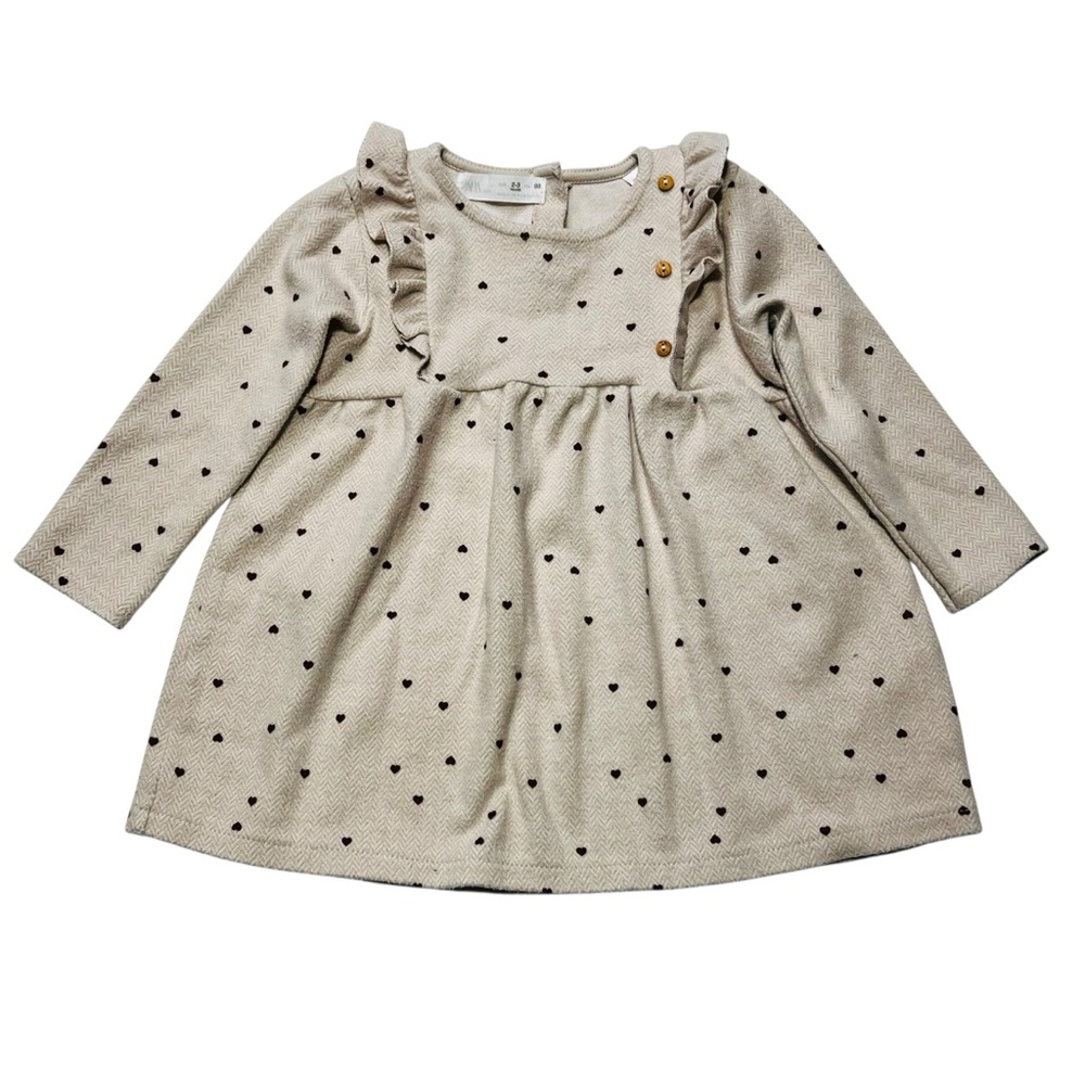 Zara Cream Dress with Black Dots